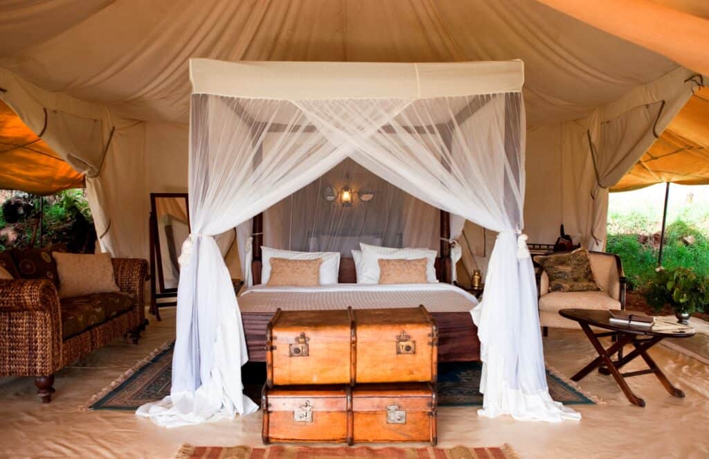 double luxury tents at cottars safaris, a Kenyan Camp Preserving Biodiversity