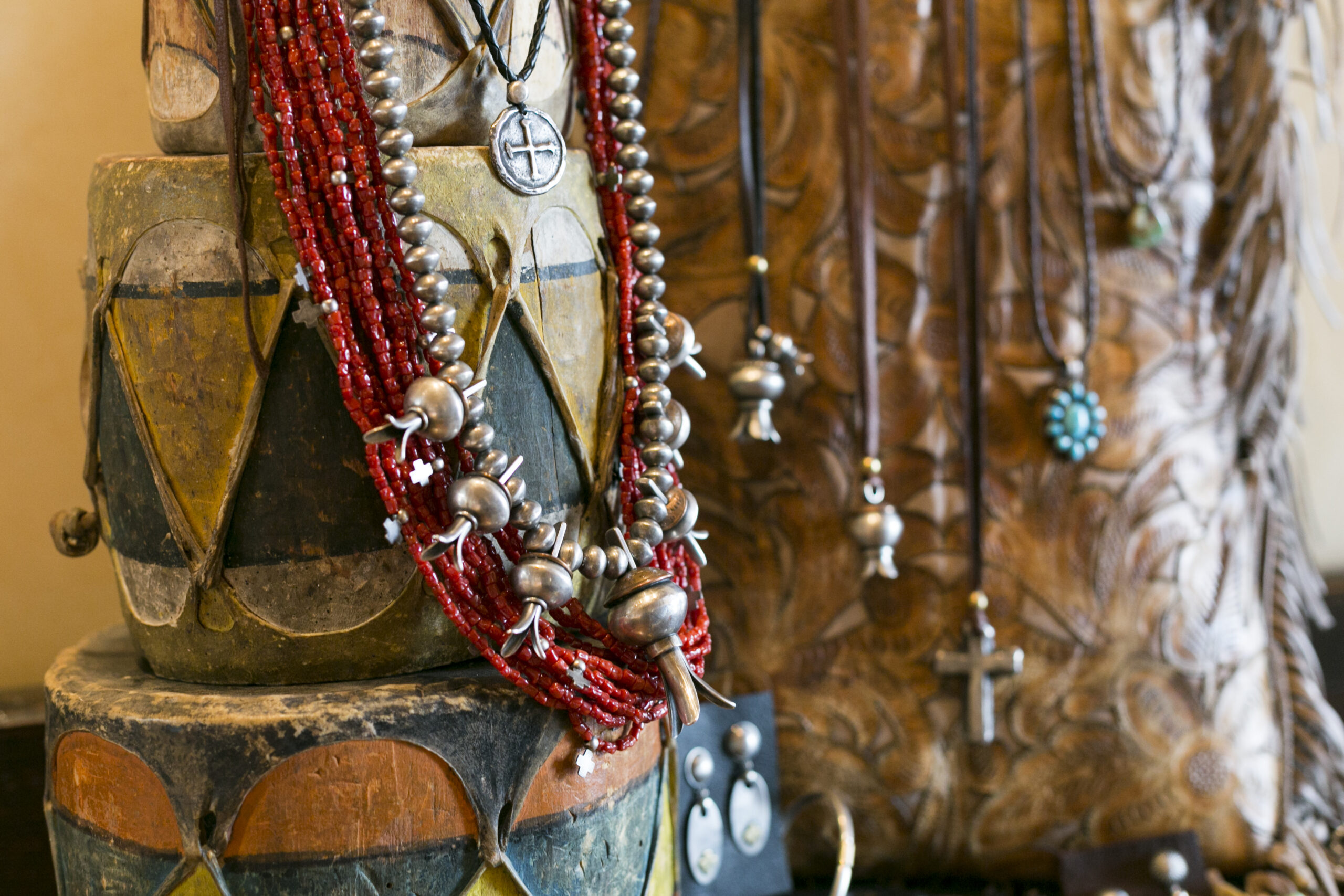 Jewelry created by Dennis Hogan,Pieces of metal used in the creation of Dennis Hogan's jewelry, preserving heritage southwest design