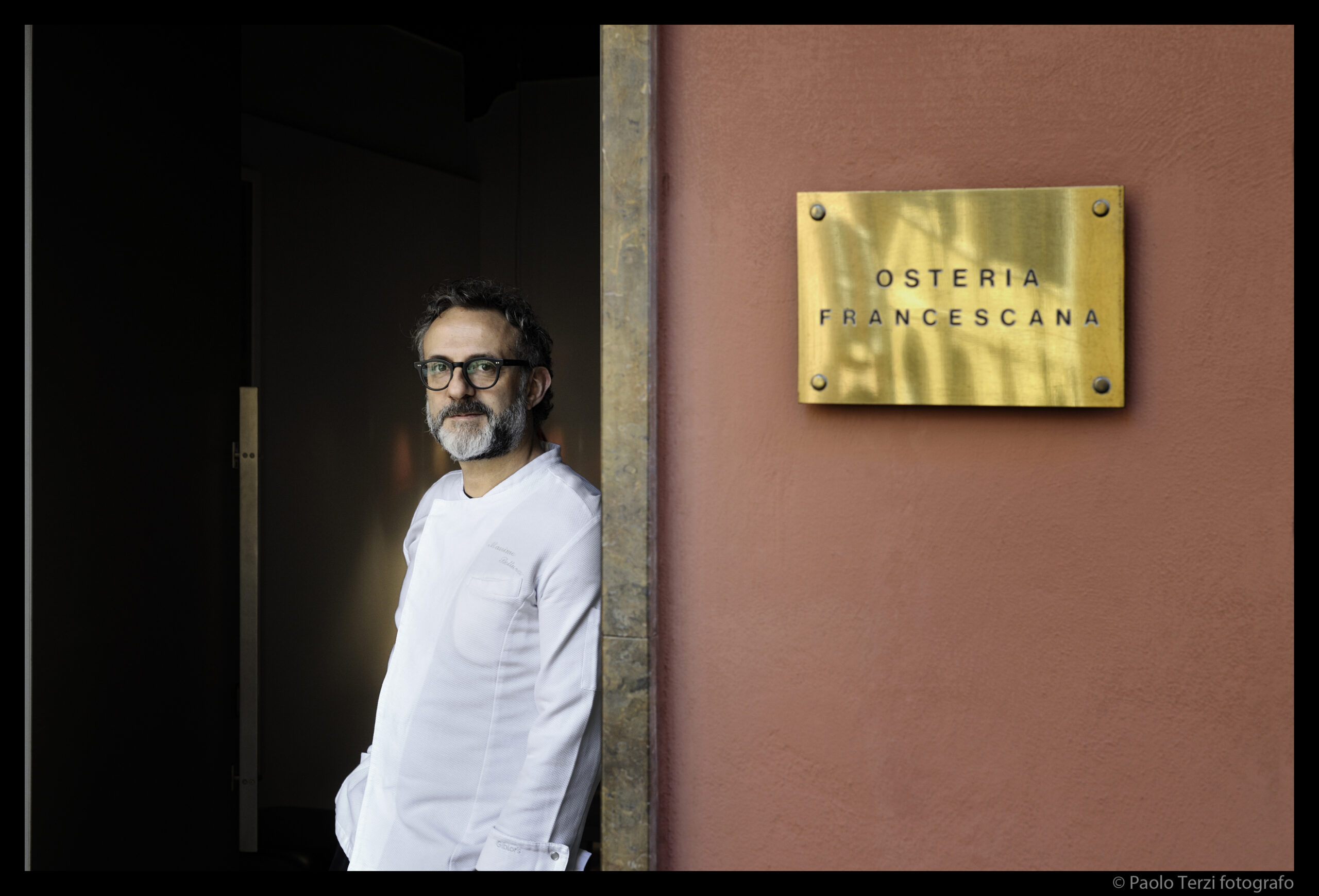 Portrait of Massimo Bottura, a chef creating equitable food systems.