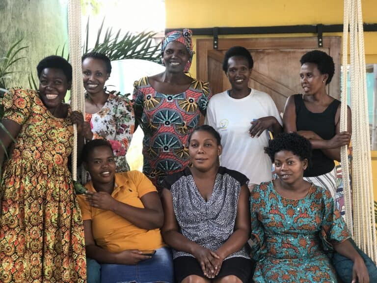 Women posing in Kigali in 2019, for The Women's Bakery.