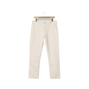 Tan undyed canvas pants.