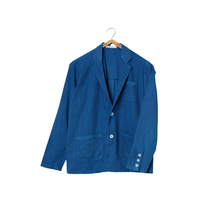 Blue half button blazer