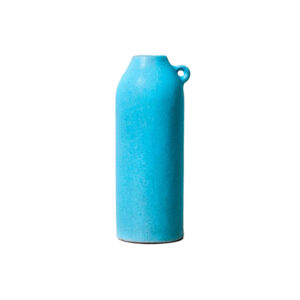 Tall vibrant turquoise vase.