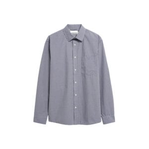 Armedangels—Men's Check Longsleeve Shirt 100% Organic Cotton, Tinted Navy