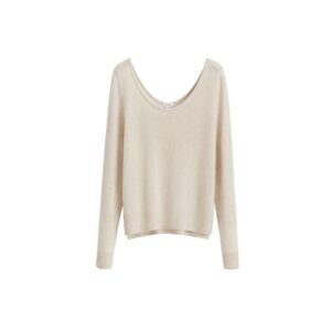 Cuyana—Single-Origin Cashmere Scoop Neck Sweater, Ecru