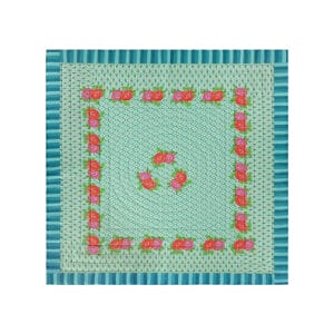 Lisa Corti—Reversible Quilt 250x270 cm, Hima Big Flower Turquoise