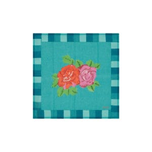 Lisa Corti—Cotton Napkin 50x50cm, Hima Big Flower Turquoise