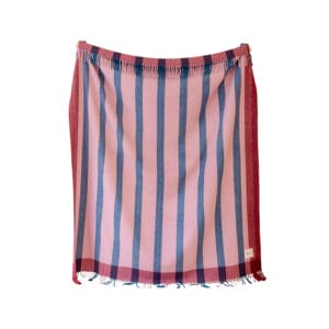 Tartan Blanket Co—Recycled Wool Blanket, Berry Frame Stripe